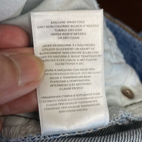 RE/DONE Originals 70s Stove Pipe in Dusted Blue High Rise Ankle Crop Jeans 31 - Picture 15 of 15